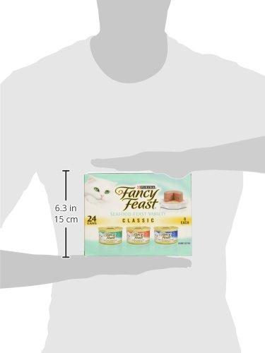 Purina Fancy Feast Seafood Classic Pate Collection Grain Free Wet Cat Food Variety Pack - (Pack of 24) 3 oz. Cans - Image 10