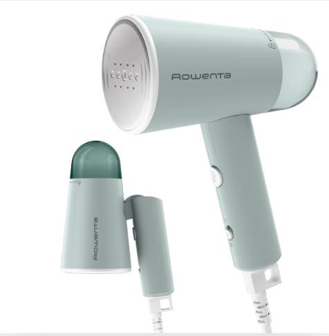 Rowenta Mini Travel Steamer for Clothes, Portable Handheld Steamer with 2.3 Oz Tank, Foldable, 1100 Watts, Ironing, Travel Essentials, Green, DR1014