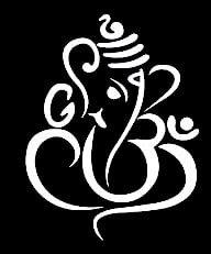 Ganesh Religious Decal Vinyl Sticker|Cars Trucks Vans Walls Laptop| White |5.5 x 3 in|LLI122