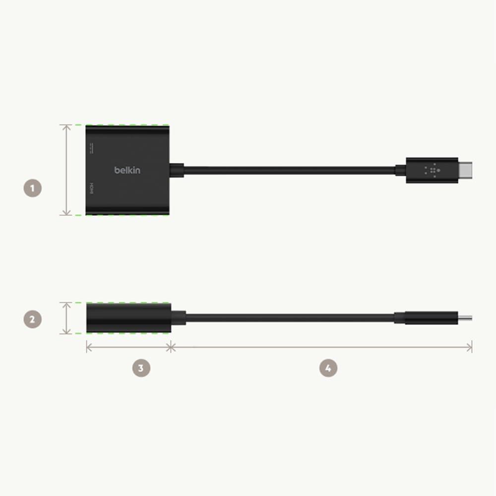 Belkin USB C to HDMI Adapter + USBC Charging Port to Charge While You Display, Supports 4K UHD Video, Passthrough Power up to 60W for Connected Devices, Compatible with MacBook, iPad, Windows - Image 6