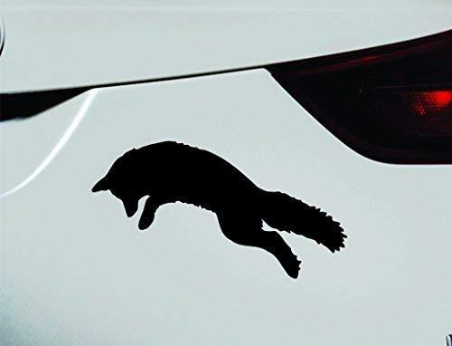 Jumping Arctic Fox Symbol Decal Funny Car Truck Sticker Window (Black), Decal Sticker Vinyl Car Home Truck Window Laptop
