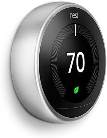 Google Nest Learning Thermostat - Programmable Smart Thermostat for Home - 3rd Generation Nest Thermostat - Compatible with Alexa - Stainless Steel (Renewed) - Image 3