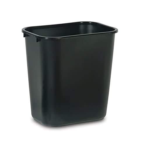 Rubbermaid Commercial Products Wastebasket/Trash Can, 7-Gallon/28-Quart, Black, Plastic, for Bedroom/Bathroom/Office, Fits Under Desk/Sink/Cabinet, Pack of 4 - Image 3