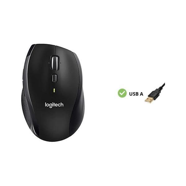 Logitech M705 Wireless Marathon Mouse for PC - Long 3 Year Battery Life, Ergonomic Shape with Hyper-Fast Scrolling and USB Unifying Receiver for Computer and Laptop - Black (Renewed) - Image 3