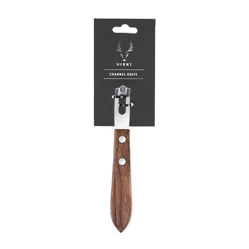 Viski Channel Knife, Citrus Zester and Orange Peeler Tool, Walnut Wood and Stainless Steel Bar Tool for Cocktail Garnishes, Perfect for Home Bars, Craft Cocktails and Bartender Gifts, Set of 1 - Image 11