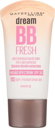 Maybelline Dream Fresh Skin Hydrating BB cream, 8-in-1 Skin Perfecting Beauty Balm with Broad Spectrum SPF 30, Sheer Tint Coverage, Oil-Free, Light/Medium, 1 Fl Oz - Image 2