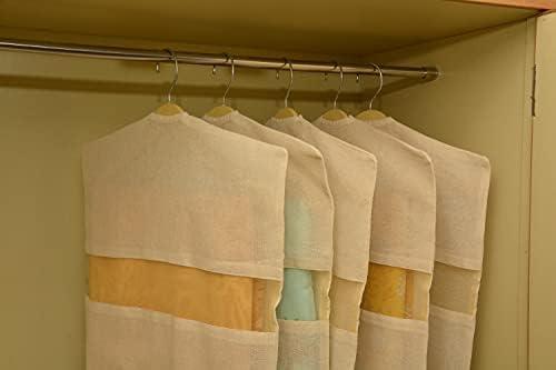 Forever Cotton Garment Bags for Hanging Clothes – 100% Cotton, Breathable Suit & Dress Covers – Pack of 3 Medium (22"x40") for Jackets, Sarees, Blouses, Coats, Travel & Closet Storage - Image 8