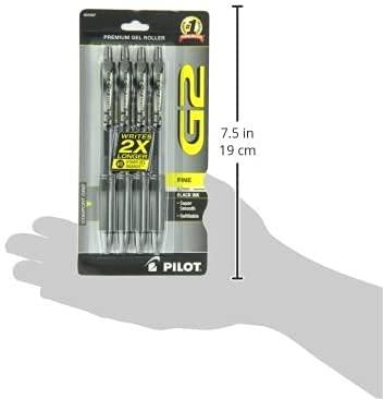 Pilot G2 Premium Gel Roller Pens 0.7, Fine Point Smooth Writing Pens Black, Pack of 4 - Image 3