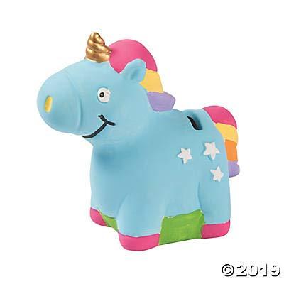 Fun Express DIY Ceramic Unicorn Bank, Set of 12 - Crafts for Kids and Party Activities - Image 4