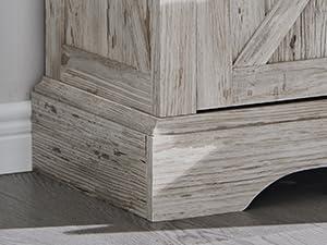 RedLemon Farmhouse Small Bathroom Storage Cabinet, 32" Tall with Drawers & Sliding Barn Door, Small Storage Cabinet for Living Room, Bathroom, Kitchen, Antique Brush White - Image 6