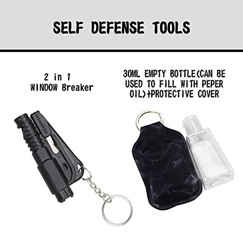 Zesirmay 10PCS Accessories Keychain Set for Women with Safety Alarm Key Chain,Whistle and Wristlet KeyChain Set - Image 3