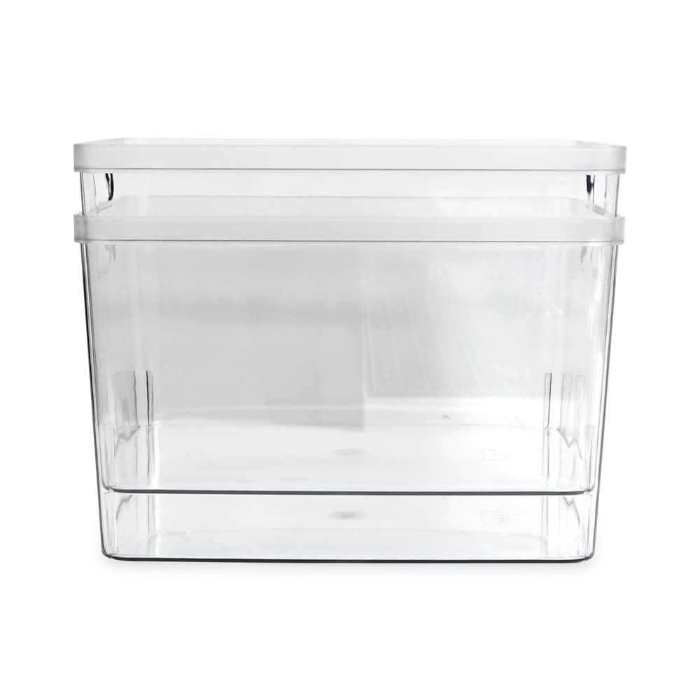 Isaac Jacobs 2-Pack Extra-Large Clear Storage Bins (11.5” L x 14” W x 9” H) w/Cutout Handles, Plastic Organizer for Home, for Kitchen, Fridge, Pantry, BPA Free, Food Safe (2-Pack, Extra-Large) - Image 5
