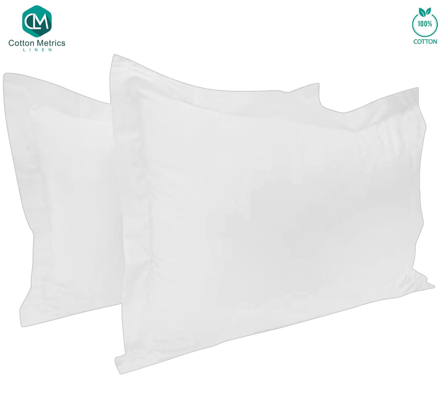 Cotton Metrics Heavy Quality Standard Pillow Shams Set of 2 White 600TC 100% Organic Cotton White Pillow Shams Standard Size 20X26 Decorative Pillow Cover with 2 Inch Flang - Image 3