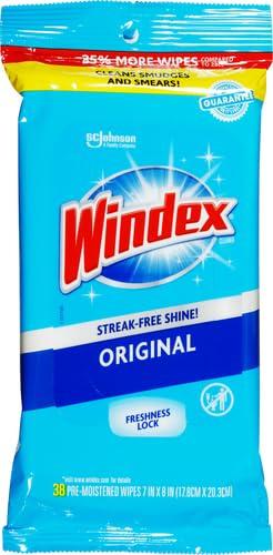Windex Glass and Surface Pre-Moistened Wipes, Original, 38 Count (Pack of 2) - Image 2