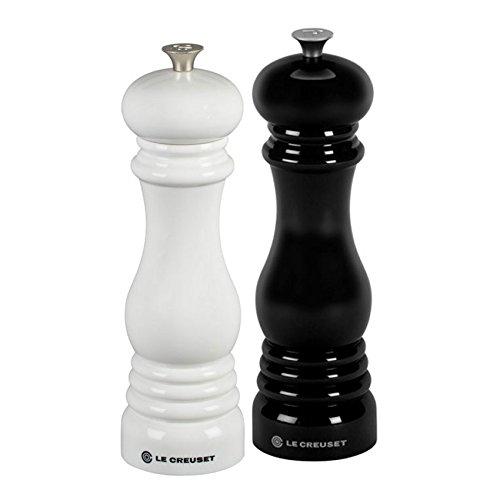 Le Creuset Salt and Pepper Mill Set, 8" x 2 1/2" each, Black & White - Image 8