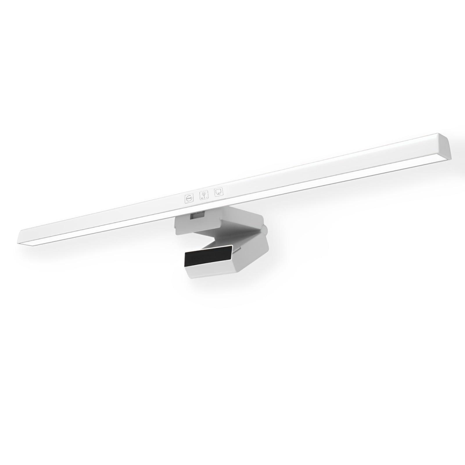 Monitor Light Bar, 19.7in Light Bar with Clamp, 3 Switchable Light Modes and Touch Control, No Screen Glare Monitor Desk Lamp for Work and Office (White)