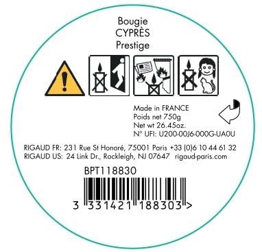 Rigaud Cypres Prestige Scented Candle – 750g, Made in France - Image 6