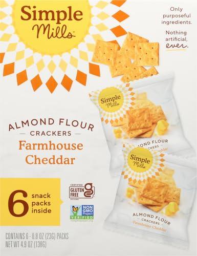 Simple Mills Almond Flour Crackers, Farmhouse Cheddar Snack Packs - Gluten Free, Healthy Snacks, 4.9 Ounce (Pack of 1) - Image 4