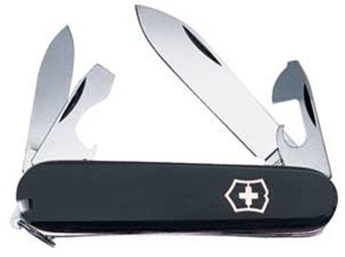 Victorinox Recruit Swiss Army Knife, 10 Functions, Swiss Made Pocket Knife with Can Opener, Screwdriver and Small Blade - Black - Image 2