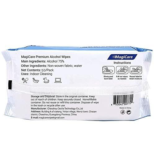 MagiCare 75% Large Alcohol Wipes (4-80ct Packs) - Alcohol Hand Sanitizing Wipes, Premium - Unscented Hand Wipe, Sanitizer Wipe - Travel, Home, Classroom, Camping - 4 Soft Packs (320pcs) - Image 8