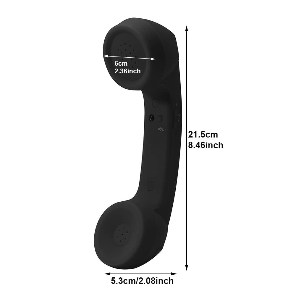 EMVANV Cordless Telephone Handset, Retro Wireless Mobile Phone Telephone Handset Receivers Headphones Radiation Proof Stereo Convenient Call Cell Phone(Black) - Image 2