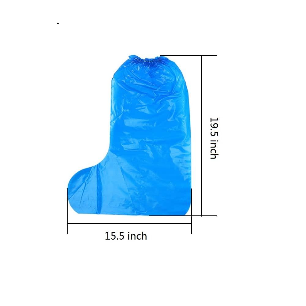 Fancystyle Pack of 80 Disposable Thicker Boot and Shoe Covers 19 inch Tall Extra Large Resistant Water/Skid Resistant Blue (80) - Image 2