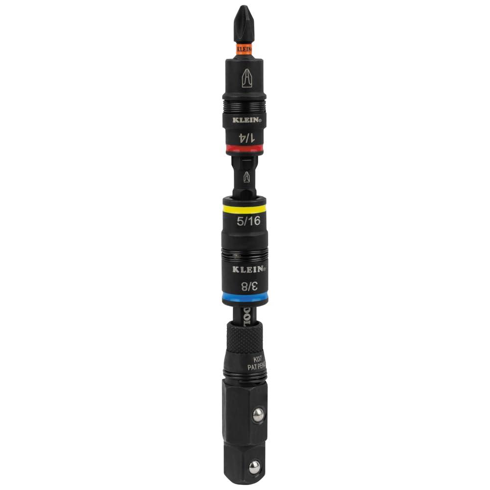 Klein Tools 32517HD KNECT 17-in-1 Impact-Rated Hybrid Screwdriver/Nut Driver, Magnetic, Flip Socket, 11 Bits, 3 Nut Drivers, Bit Holder, Square Adapter - Image 6
