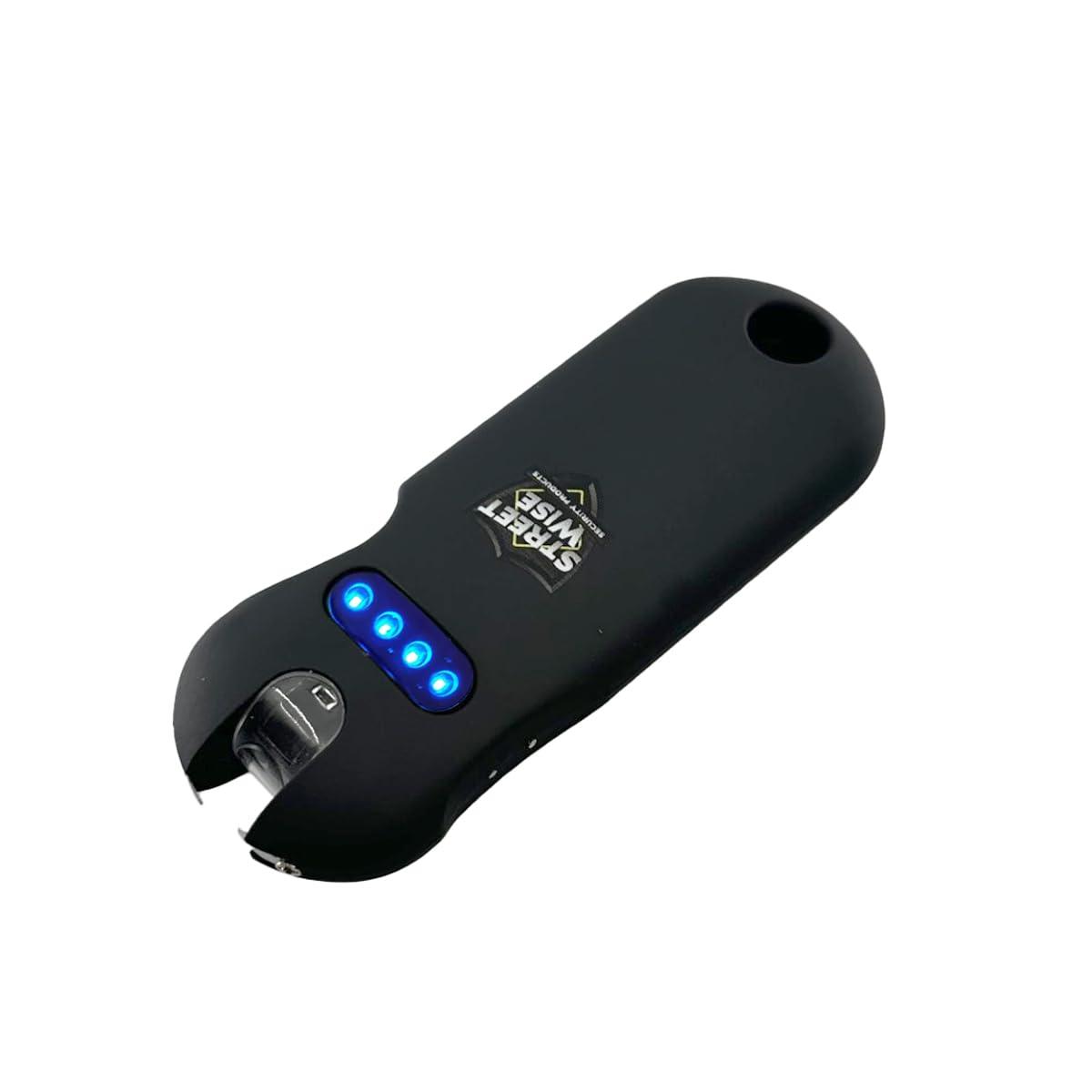 Streetwise Smart 24,000,000 Mini Stun Gun Keychain with Quick-Release, Rechargeable LED Flashlight – Self Defense Stun Gun for Women – Touch-Sensing Safety, Portable Personal Protection