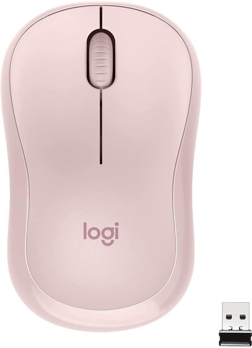 Logitech M220 Silent Wireless Mouse, 2.4 GHz with USB Receiver, 1000 DPI Optical Tracking, 18-Month Battery, Ambidextrous, Compatible with PC, Mac, Laptop - Rose (Renewed)