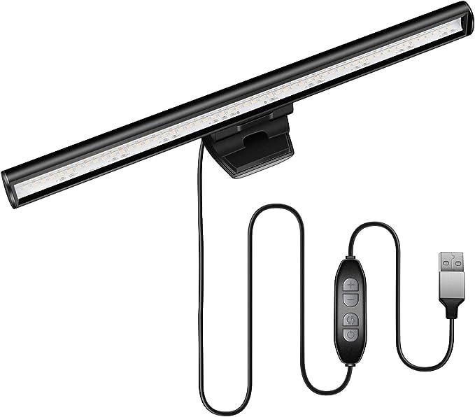 CATPOWER Portable Laptop Monitor Light Bar with USB Connection, e-Reading LED Task Lamp, 3 Color Temperature Settings, 10 Levels of Brightness Adjustment, No Glare on The Screen, Saves Space - Image 4