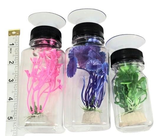 Aquarium Decor Plastic Plants Suction Cups 2 Large 1 Medium Bottles Turtles Pets Platforms Earrings Handmade - Image 2