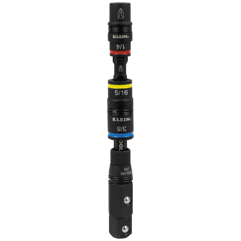 Klein Tools 32517HD KNECT 17-in-1 Impact-Rated Hybrid Screwdriver/Nut Driver, Magnetic, Flip Socket, 11 Bits, 3 Nut Drivers, Bit Holder, Square Adapter - Image 7