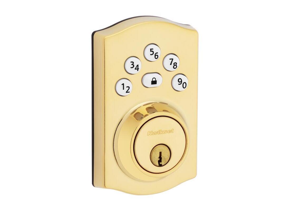 Kwikset 9240TRL-L03 Traditional Powerbolt Electronic SmartCode Deadbolt with RCAL Latch and RCS Strike Lifetime Brass Finish - Image 8
