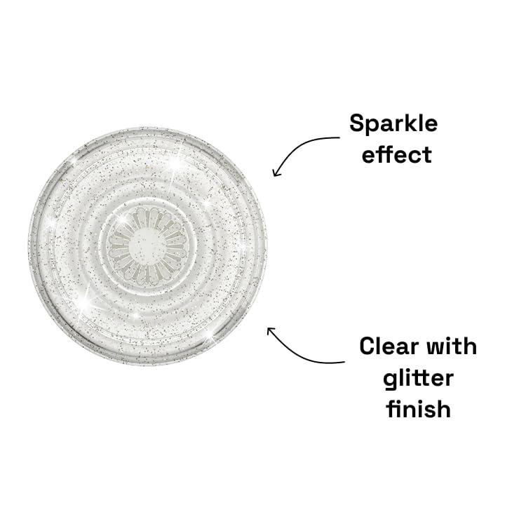 PopSockets Translucent Phone Grip with Expanding Kickstand, PopSockets for Phone, Adhesive Grip, Translucent PopGrip - Clear Glitter Silver - Image 4