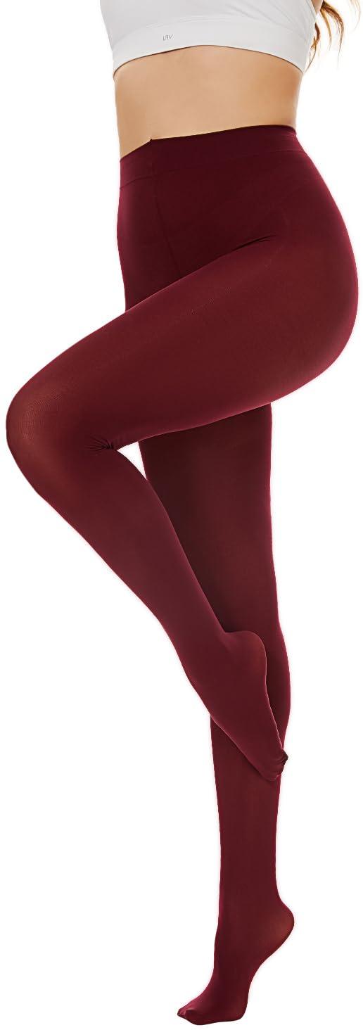 Hiltzo 80D Women's Tights Semi Opaque Ultra Soft Solid Color Stretchable High Waist Footed Pantyhose with 22 Colors - Image 2