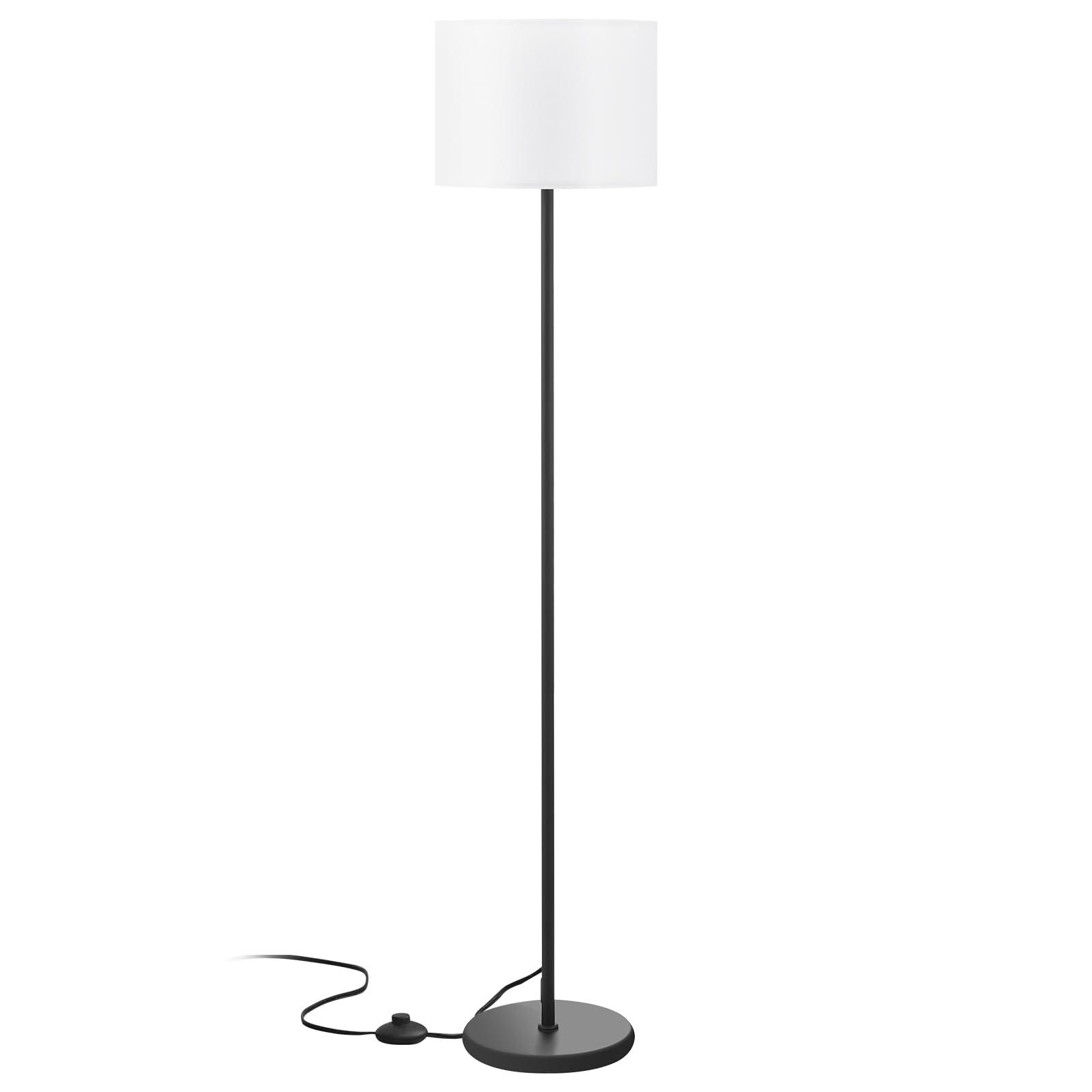 Modern Floor Lamp Simple Design with White Shade, Foot Pedal Switch, 60" Small Tall Lamps for Living Room Bedroom Office Dining Room Kitchen, Black Pole Lamp(Without Bulb) - Image 8