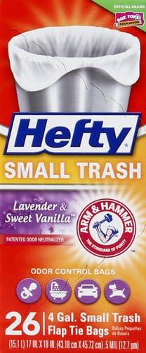 Hefty Small Garbage Bags, Flap Tie, Lavender & Sweet Vanilla Scent, 4 Gallon, 26 Count - Image 3
