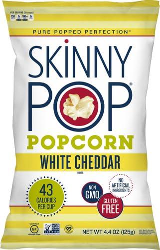 SkinnyPop White Cheddar Popcorn, 4.4oz Grocery Sized Bag, Skinny Pop, Healthy Popcorn Snacks, Gluten Free (Pack of 4) - Image 4