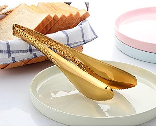 2 Pack 8 Inch Gold Salad Tongs Serving Tongs 8 Inch Stainless Steel Cooking Utensils Non-slip & Easy Grip Metal Tongs Small Tongs for Serving Appetizers Buffet Dessert Table - Image 4