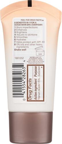 Maybelline Dream Fresh Skin Hydrating BB cream, 8-in-1 Skin Perfecting Beauty Balm with Broad Spectrum SPF 30, Sheer Tint Coverage, Oil-Free, Light/Medium, 1 Fl Oz - Image 3