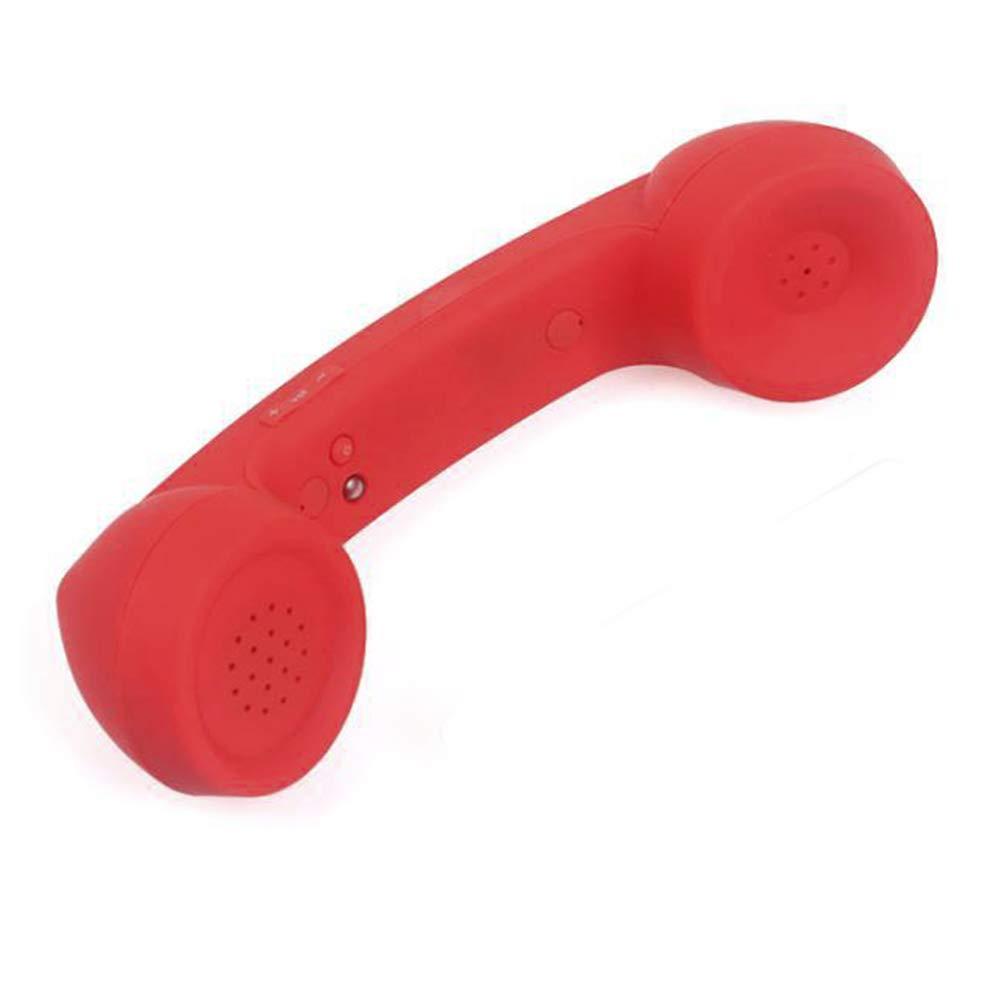 EMVANV Cordless Telephone Handset, Retro Wireless Mobile Phone Telephone Handset Receivers Headphones Radiation Proof Stereo Convenient Call Cell Phone(Red) - Image 3