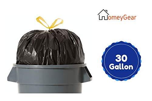 Strong Large 30 Gallon Drawstring Trash Bags Black Can Liners Kitchen Garbage Bags Multipurpose 56 CT Home Lawn Bags - Image 3