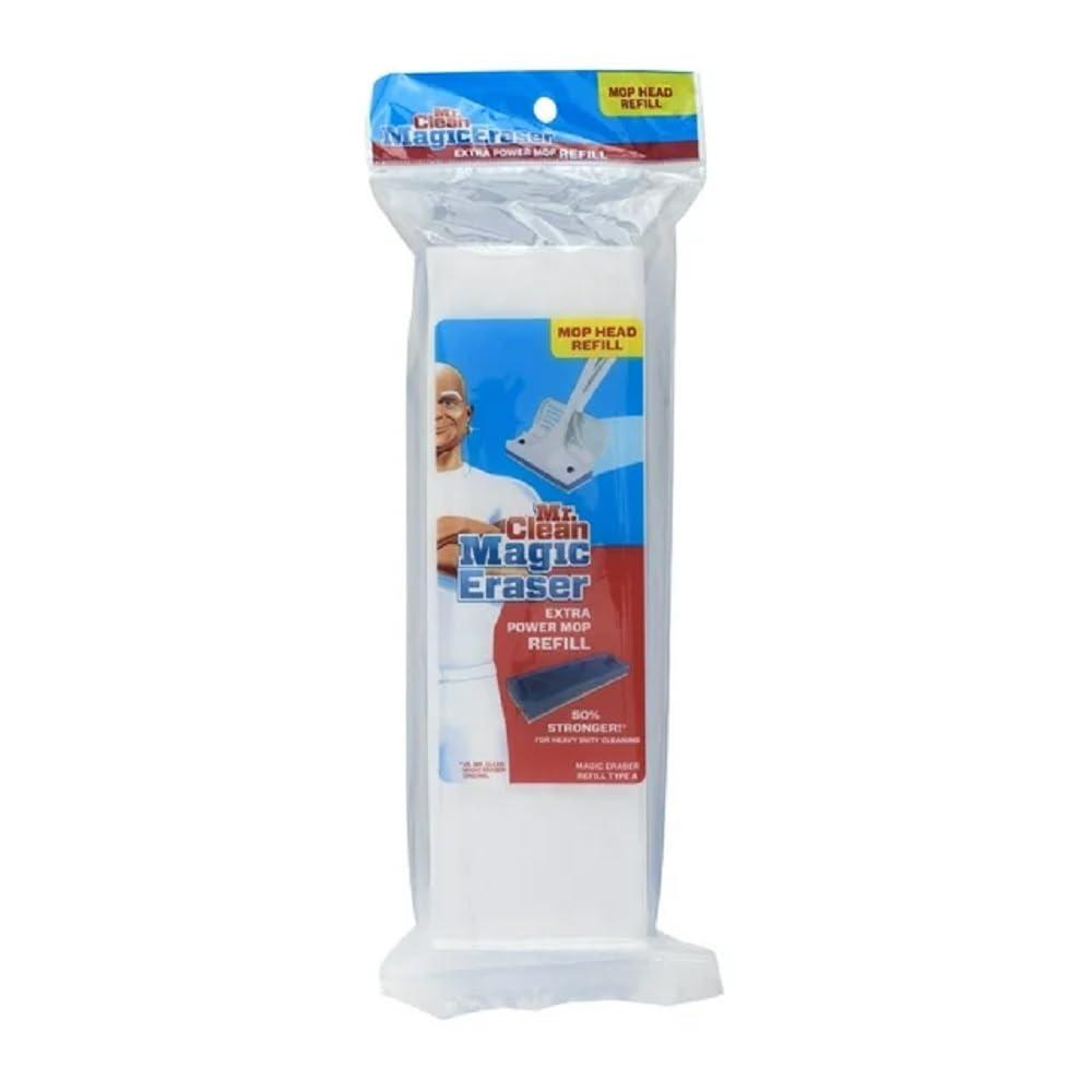 Mr. Clean Magic Eraser Extra Power Floor Mop Refill Head, White/Blue - Image 1