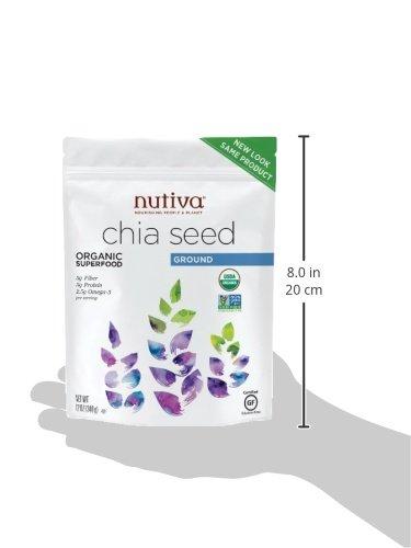 Nutiva Organic Premium Raw Ground Chia Seeds, 12 Ounce, USDA Organic, Non-GMO, Whole 30 Approved, Vegan, Gluten-Free & Keto, Nutrient-Dense Seeds with 3g Plant Protein & 5g Fiber for Salads, Yogurt & Smoothies - Image 7