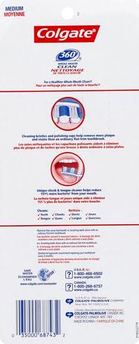 Colgate 360 Adult Toothbrush, Medium (4 Count) - Image 3