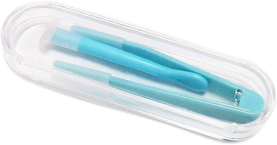 Galepromot Blue Contact Applicator, Contact Lens Remover Tool, Contact Lens Applicator Tool, Inserter/Remover+Tweezer with Soft Tip, for Contact Lens Cases Health and Household, Contact Lens Cases