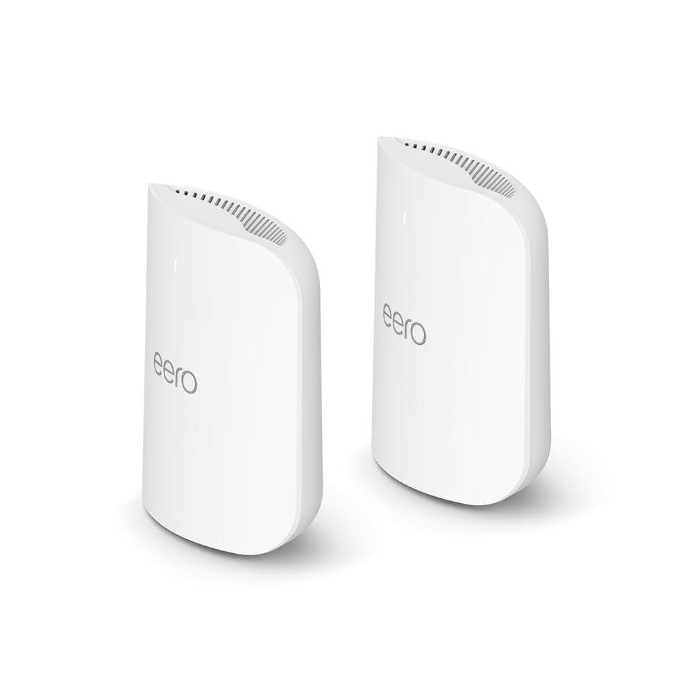 Amazon eero Pro 7 with 1 month free eero for Business (auto-renews annually) - Supports internet plans up to 5 Gbps, Coverage up to 4,000 sq. ft., Connect 400+ devices, 2-pack