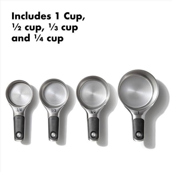 OXO Good Grips 4 Piece Stainless Steel Measuring Cups with Magnetic Snaps - Image 3
