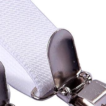 White Child Kids Girls Boys Suspenders Braces, Adjustable Clip on Y-Back Elastic Suspenders with Metal Clips for Boys Girls Boys' Accessories, Clothing, Shoes and Jewelry - Image 2