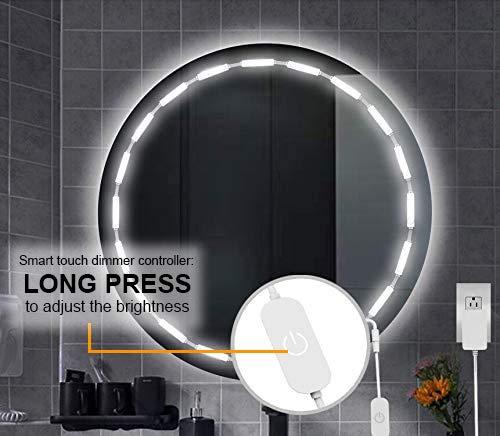 Silikang Led Mirror Lights for Vanity Make Up, 10ft Ultra Bright White LED, Dimmable Touch Control Dressing Strip Light, for Makeup Table & Bathroom, ETL Listed (Mirror Not Included) - Image 3